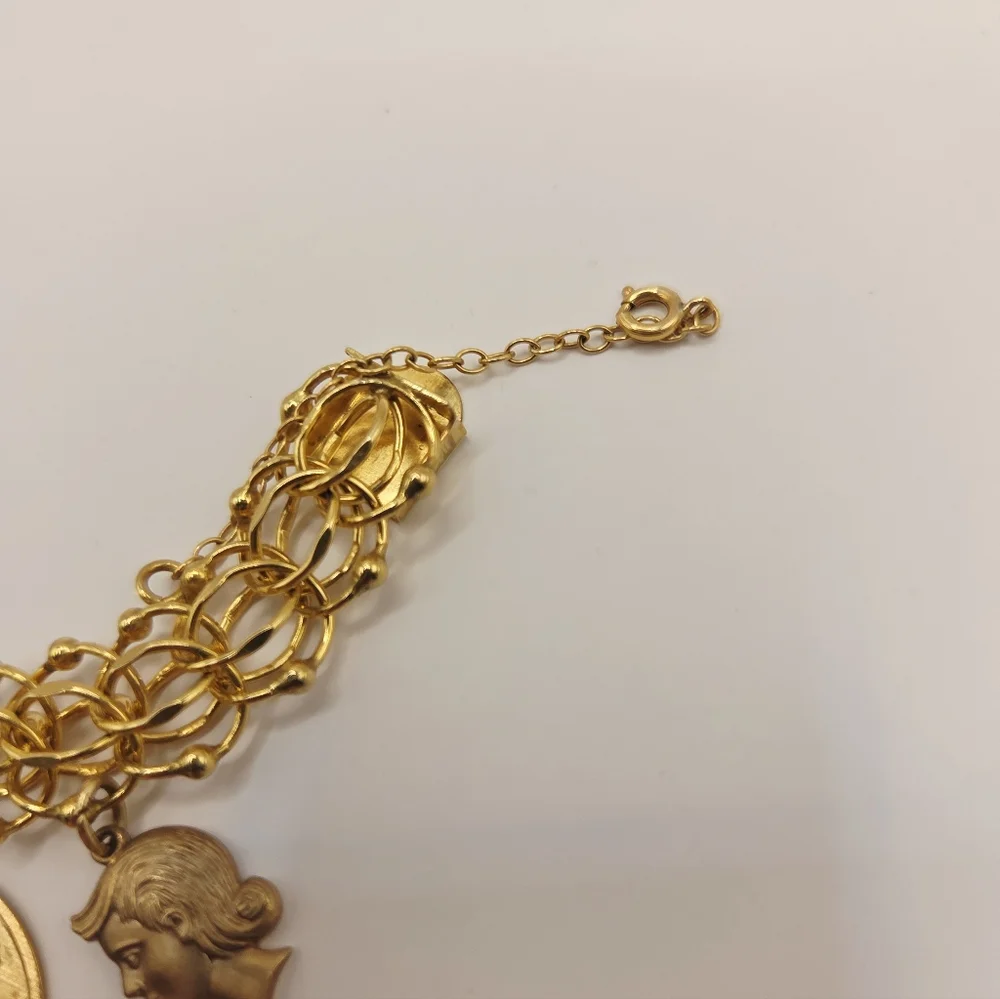 Vintage 1/20 12K G.F Charm Bracelet, Earrings And Pendent With Charm Lot Estate - Picture 14 of 16